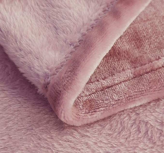 SOCHOW Flannel Fleece Blanket King Size, All Season Lightweight Super Soft Cozy Blanket for Bed or Couch, Dusty Pink, 90x108 inches