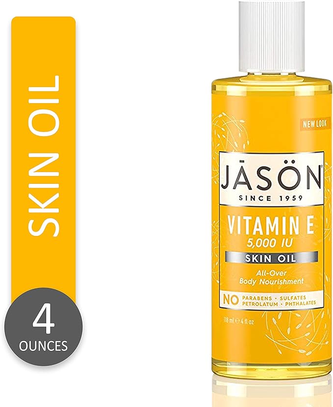 JASON Vitamin E 5,000 IU All Over Body Nourishment Oil, 4 oz. (Packaging May Vary)