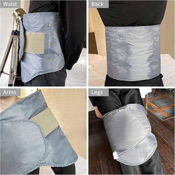 360° Whole Circle Heat Sauna Belt Abs Sculptor Vibration Massager Fast Heating Stomach Cellulite Removal Waist and Abdominal Trainer Lower Back Body Shape Belly Exercise Pain Relief(Widened Version)