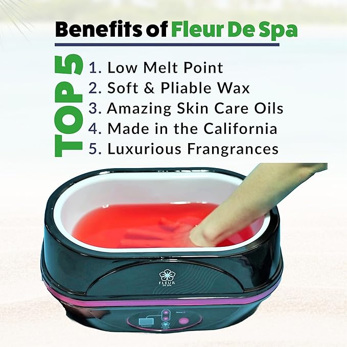 Paraffin Wax refill by Fleur De Spa - Infused with Acai, Coconut oil, Jojoba and Aloe USA Made (Rosemary, Mint & Eucalyptus, 6 pound box)