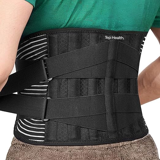 Back Support Belt for Ultimate Relief: Adjustable Lumbar Brace with Anti-Skid Design, 6 Stays, and 16-Hole Air Mesh for Sciatica, Herniated Disc, and Heavy Lifting (Large)