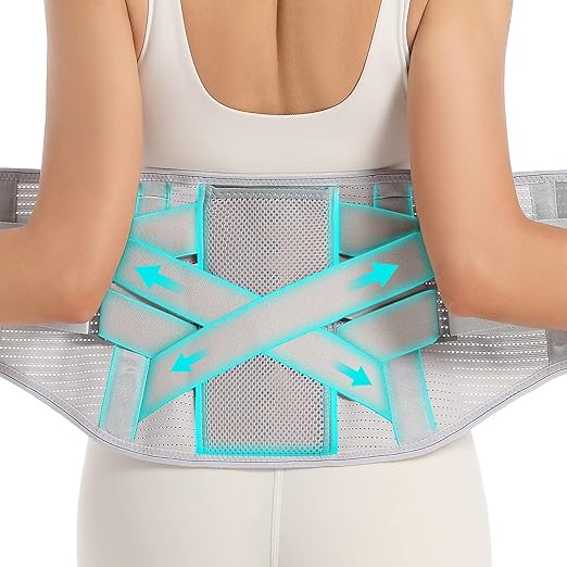 Back Brace for Lower Back Pain Relief - Back Support Belt for Women & Men, Lower Back Brace for Herniated Disc, Sciatica. Removable Stays for Lower Back Support with 2 Different Hardness Sets (X-Large, Ivory)