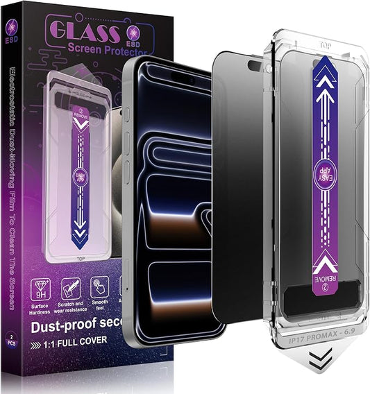 Matte Privacy Screen Protector for iPhone 17 Pro Max 6.9-Inch, Auto Dust Removal