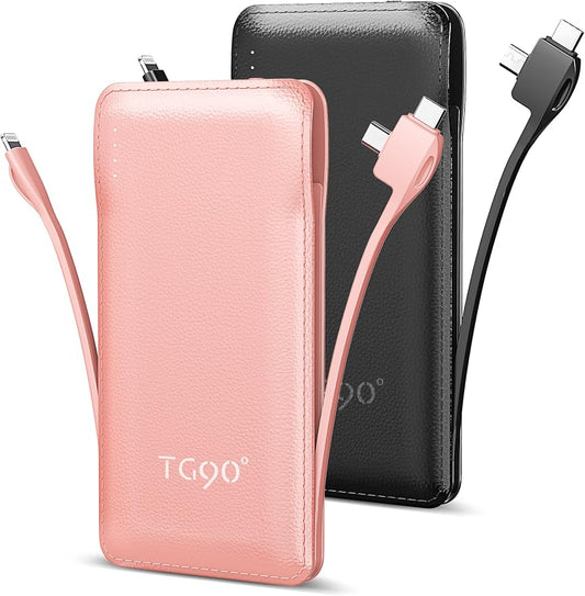 TG90° 2 Pack 10000mAh Portable Charger Slim Power Bank