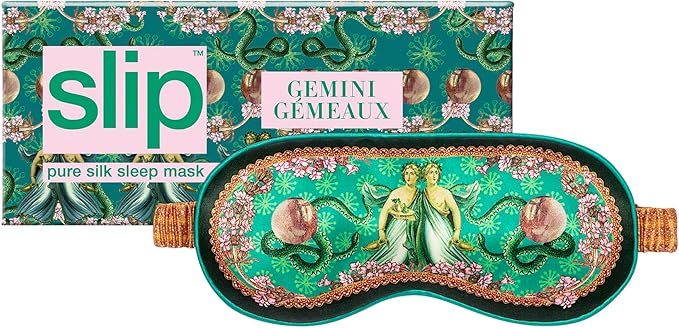 slip Pure Silk Sleep Mask - 100% Pure 22 Momme Mulberry Silk Eye Mask - Comfortable Sleeping Mask with Elastic Band + Pure Silk Filler and Internal Liner, Zodiac Collection: Gemini