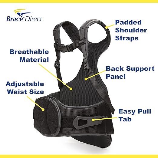 TLSO Thoracic Back Brace with Extension Panel, Bariatric Pain Relief for Kyphosis, Scoliosis, Post‑Surgical Recovery PDAC L0456/L0457 - Fits Waist up to 66 in