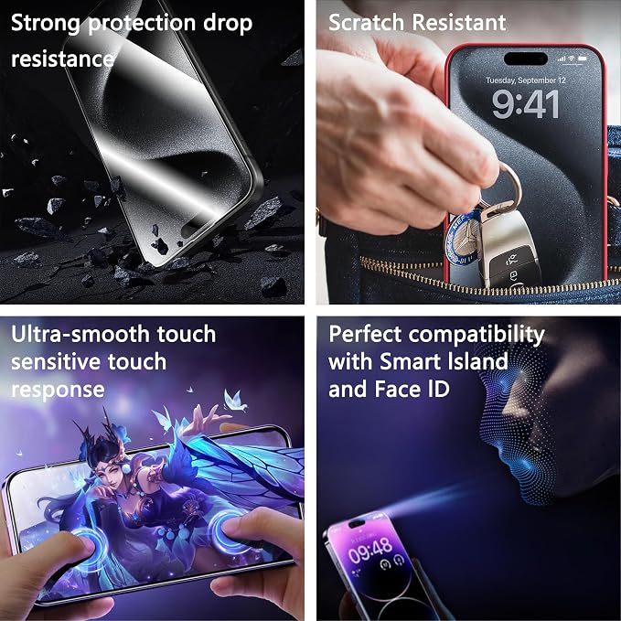 2 Pack Screen Protector for iPhone 11 / iPhon XR, 9H Tempered Glass, Full