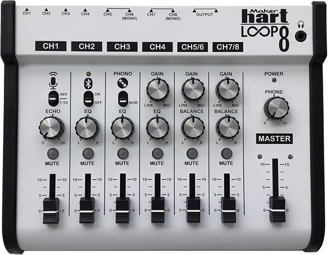 Maker hart Loop Mixer 8 3.5mm/6.3mm JACK/Bluetooth/Phono EQ