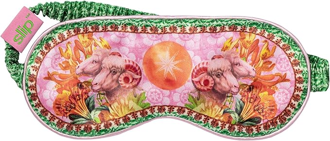 slip Pure Silk Sleep Mask - 100% Pure 22 Momme Mulberry Silk Eye Mask - Comfortable Sleeping Mask with Elastic Band + Pure Silk Filler and Internal Liner, Zodiac Collection: Aries