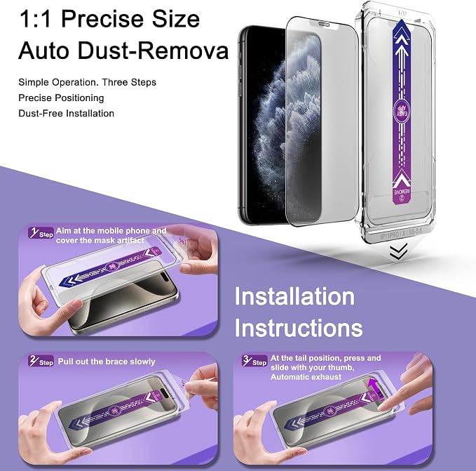 2 Pack Matte Screen Protector for iPhone X/iPhone XS/iPhone 11 Pro, 9H Tempered