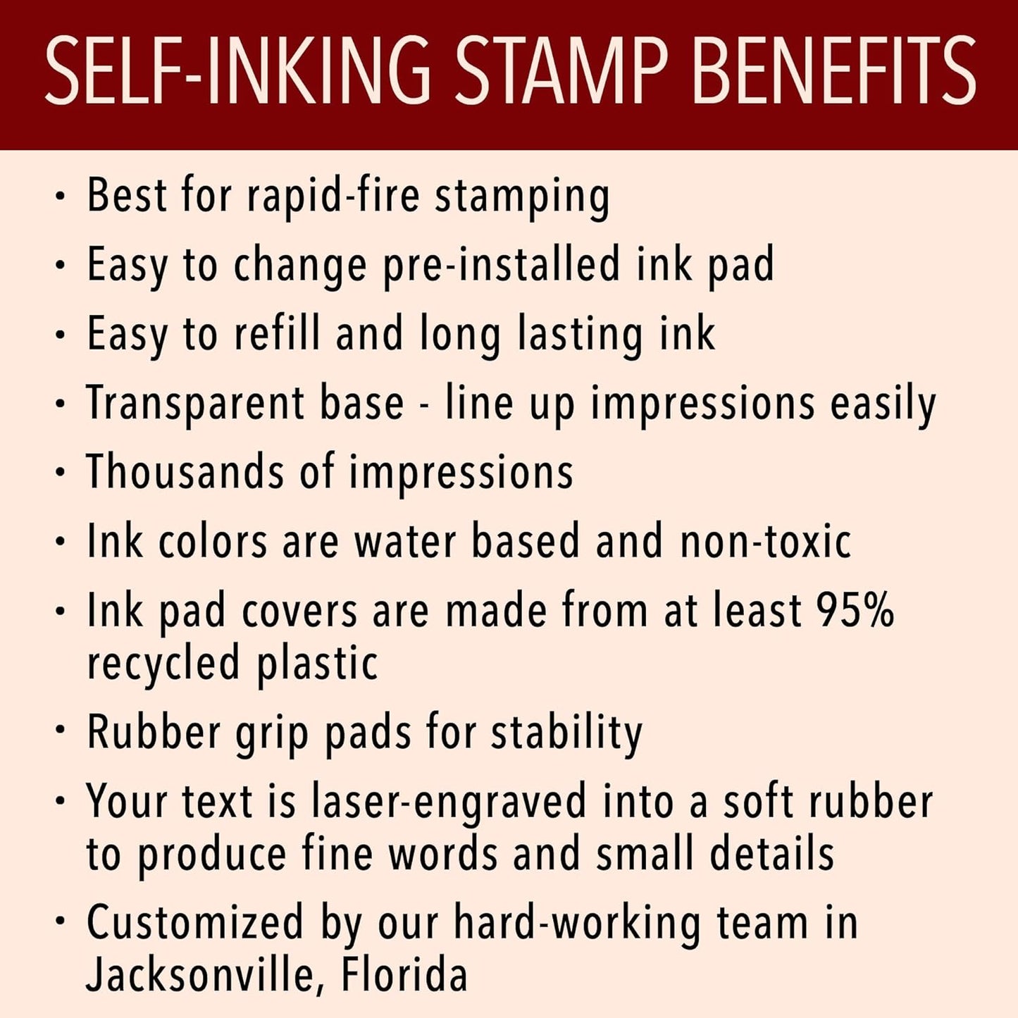 Custom Self-Inking Stamps | 49 Designs | Fun Phrases | Classroom & Library Book Stamps (Writing Checklist, Large)