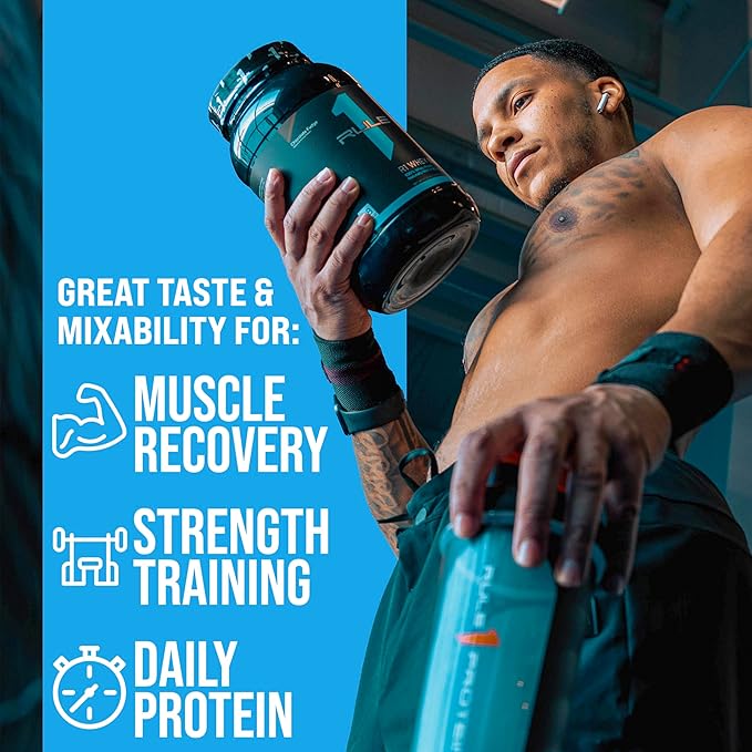 Rule One Proteins Whey Blend - Vanilla Ice Cream, 24g Fast-Acting Whey Protein Concentrates, Isolates, and Hydrolysates Per Serving, with Naturally Occurring EAAs and BCAAs, 2lbs