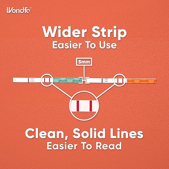 Wondfo 50 Ovulation Test Strips and 20 Pregnancy Test Strips Kit - Rapid Test Detection for Home Self-Checking (50 LH + 20 HCG)
