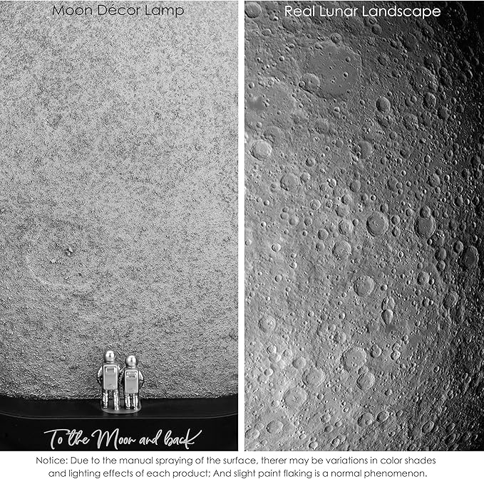 mamre Astronaut Couple Lunar Lamp Moon Light 3D Moon Rechargeable Night Light Gift Home Decor Lighting for Anniversary Birthday Valentine's Day Christmas