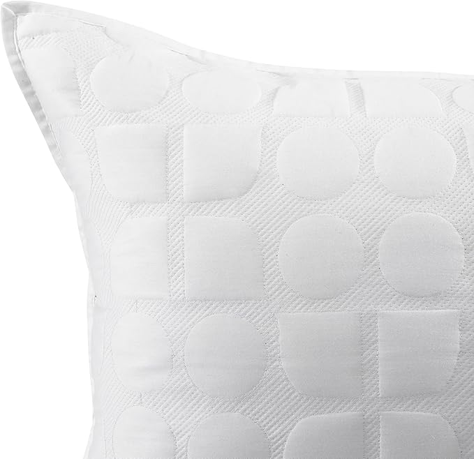kate spade new york Noel King Quilt Bedding Set, 200 Thread Count and 100% Cotton Cover, All Season 3 Piece Reversible Bedding Set, Machine Washable, Marshmallow