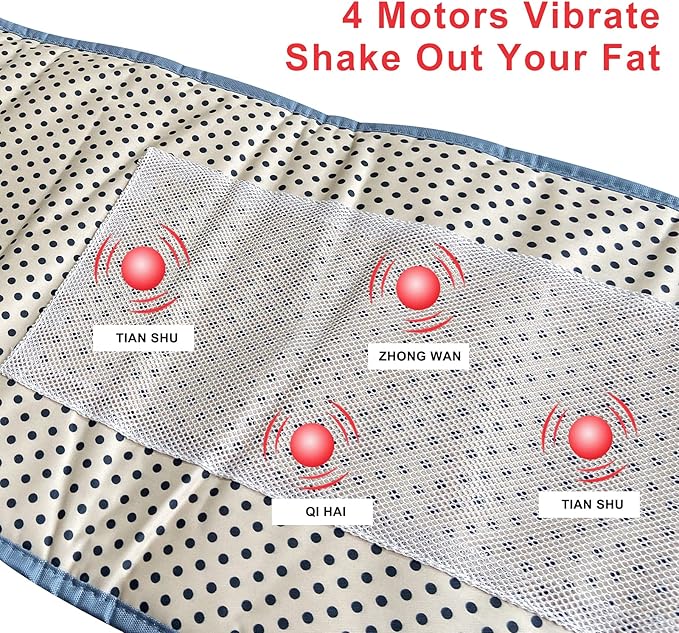 360° Whole Circle Heat Sauna Belt Abs Sculptor Vibration Massager Fast Heating Stomach Cellulite Removal Waist and Abdominal Trainer Lower Back Body Shape Belly Exercise Pain Relief(Widened Version)