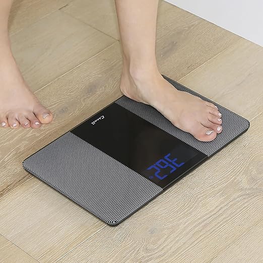 Escali Extra Wide Digital Bathroom Scale for Body Weight with Wide Platform for Natural Stance and Stability, High Capacity of 400 lb, Batteries Included