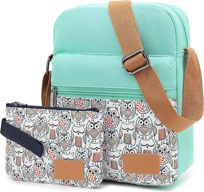Leaper Girls Crossbody Purses for Kids 2 PCS Cross Body Bag Women Messenger Bag Girls Canvas Bag Cross Body Purse Set